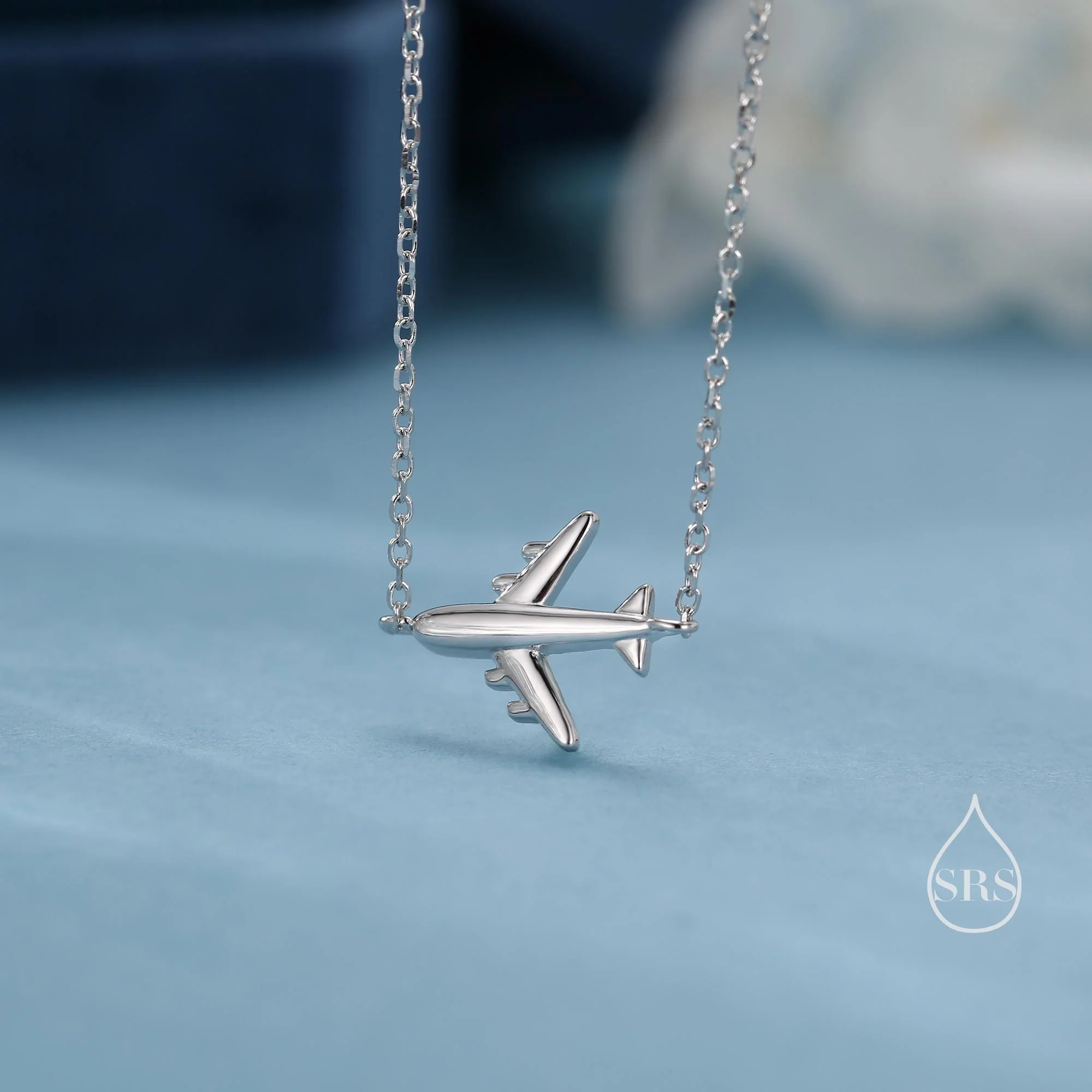 Tiny Plane Pendant Necklace in Sterling Silver, Silver or Gold or Rose Gold, Aeroplane Necklace, Small Airplane Pendant - Image 2