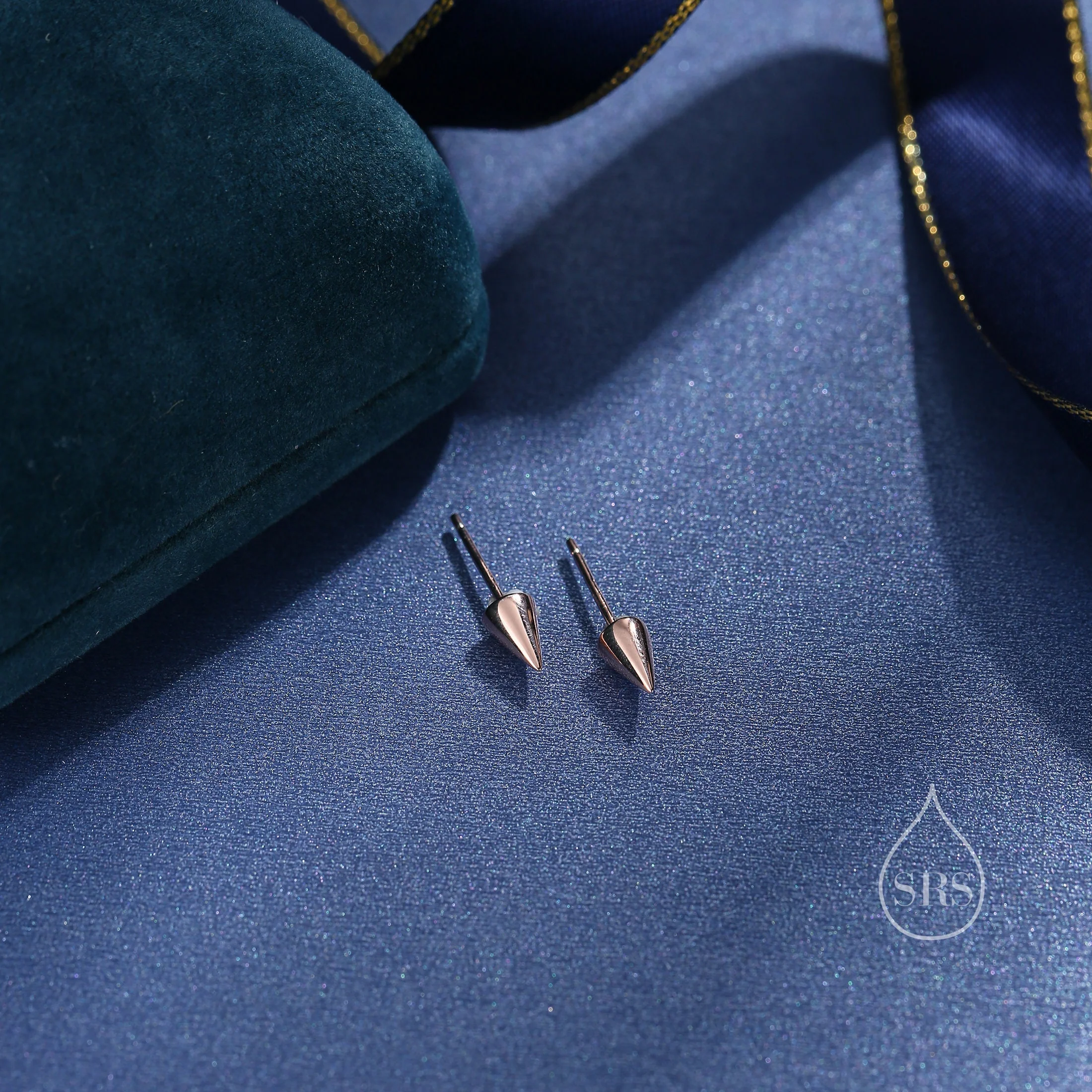 Tiny Pyramid Spike Stud Earrings in Sterling Silver, Silver, Gold or Rose Gold, Small Pyramid Earrings, Geometric Stacking Earrings - Image 4