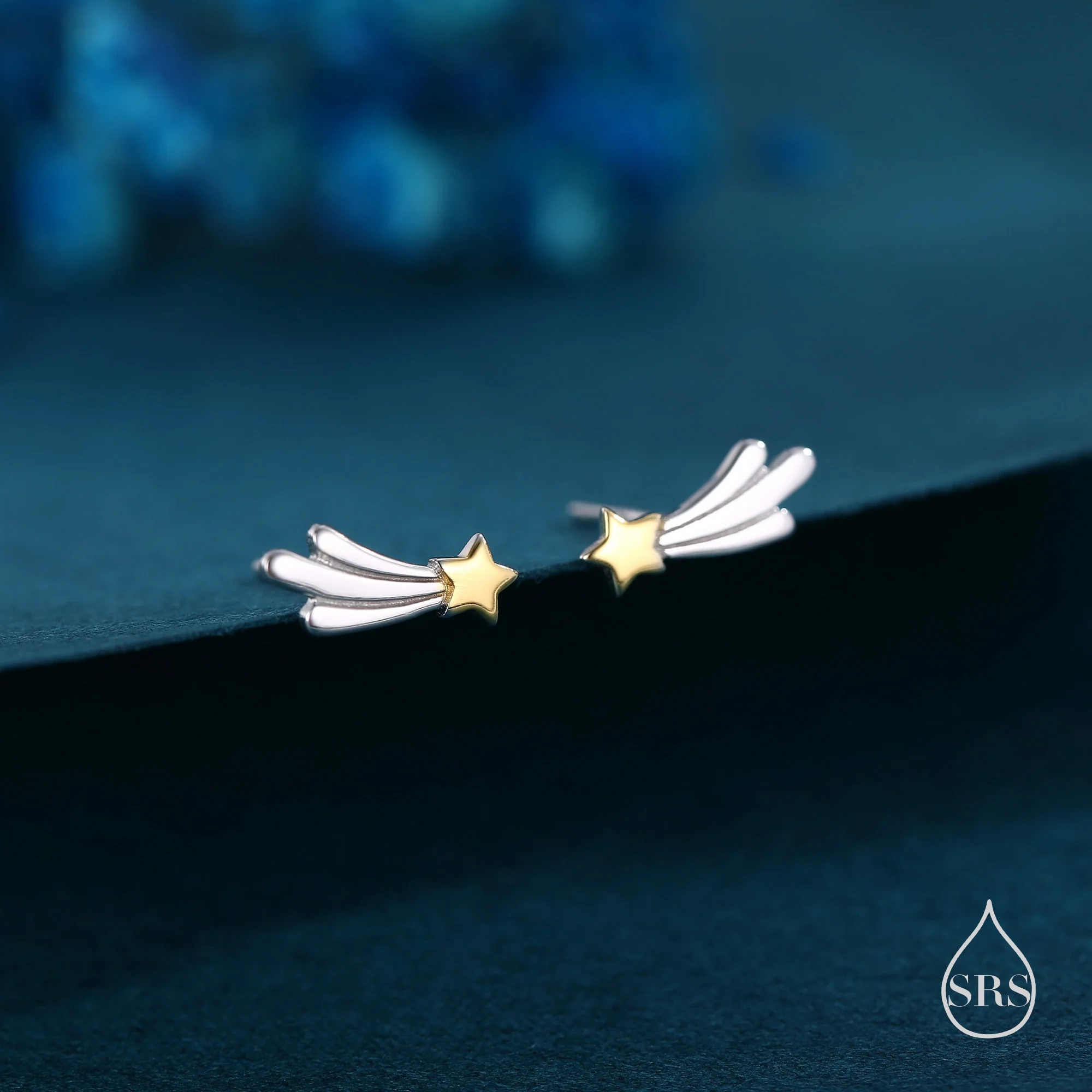 Tiny Shooting Star Stud Earrings in Sterling Silver - Star Stud, Small Star Stud, Celestial Jewellery - Image 2