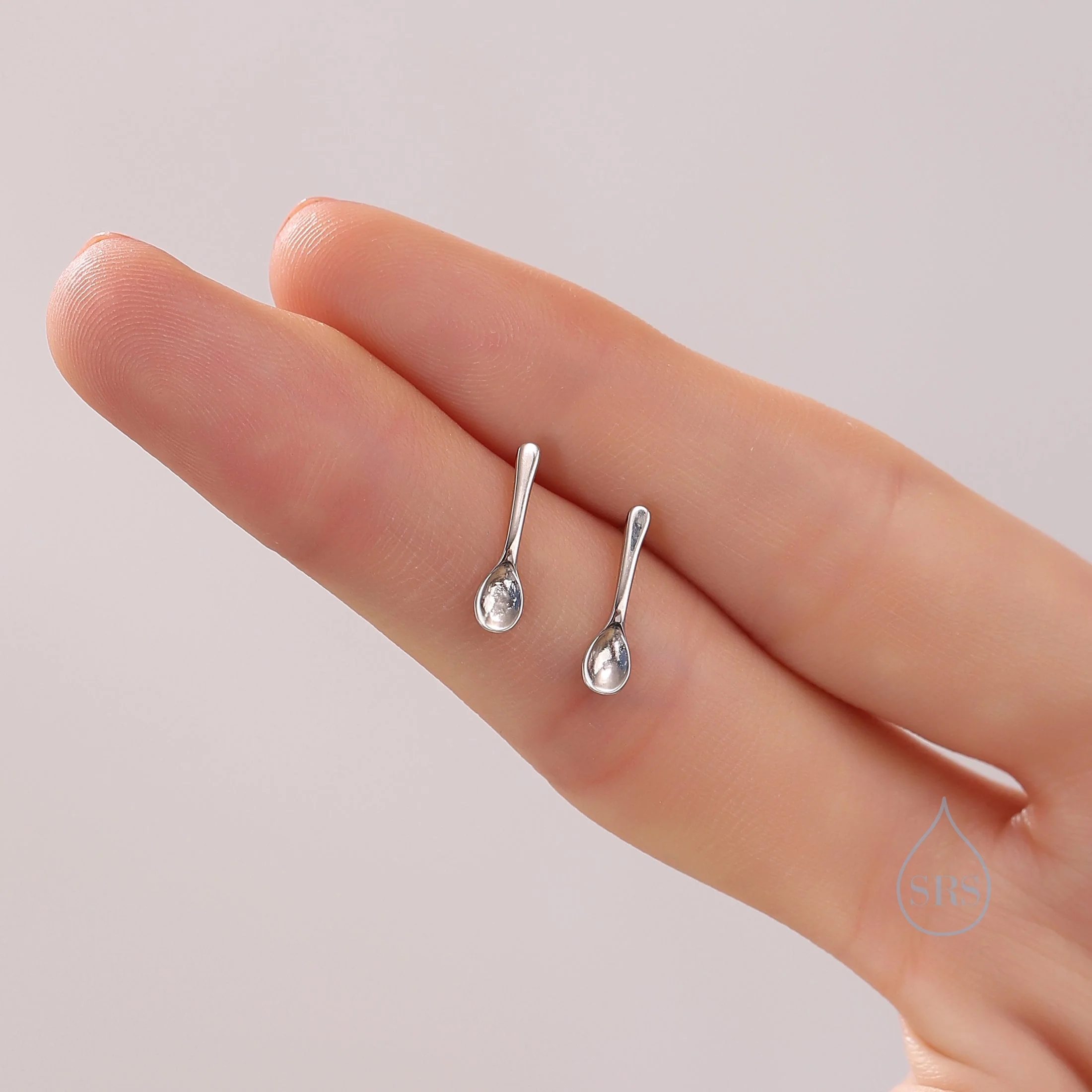 Spoon Stud Earrings in Sterling Silver, Silver, Gold or Rose Gold, Spoon Earrings, Cute Earrings - Image 2