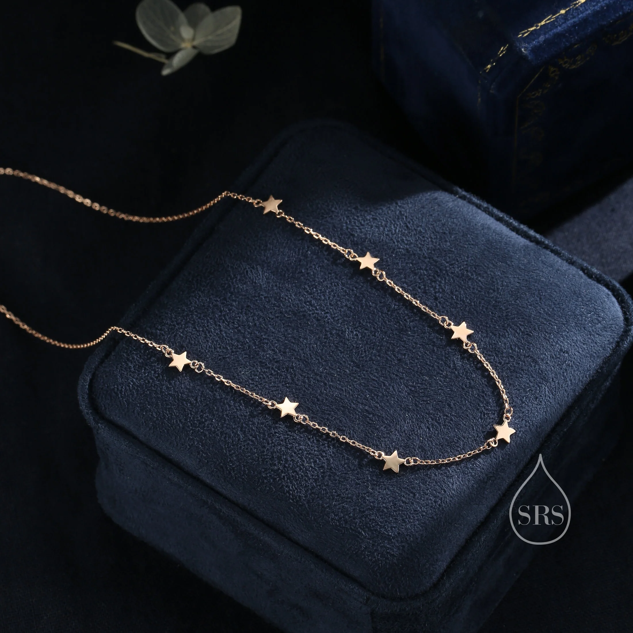 Tiny Star Satellite Necklace in Sterling Silver, Seven Floating Stars Necklace, Adjustable Length, Extra Small Pendant, 16 inch to 18 inch - Image 2