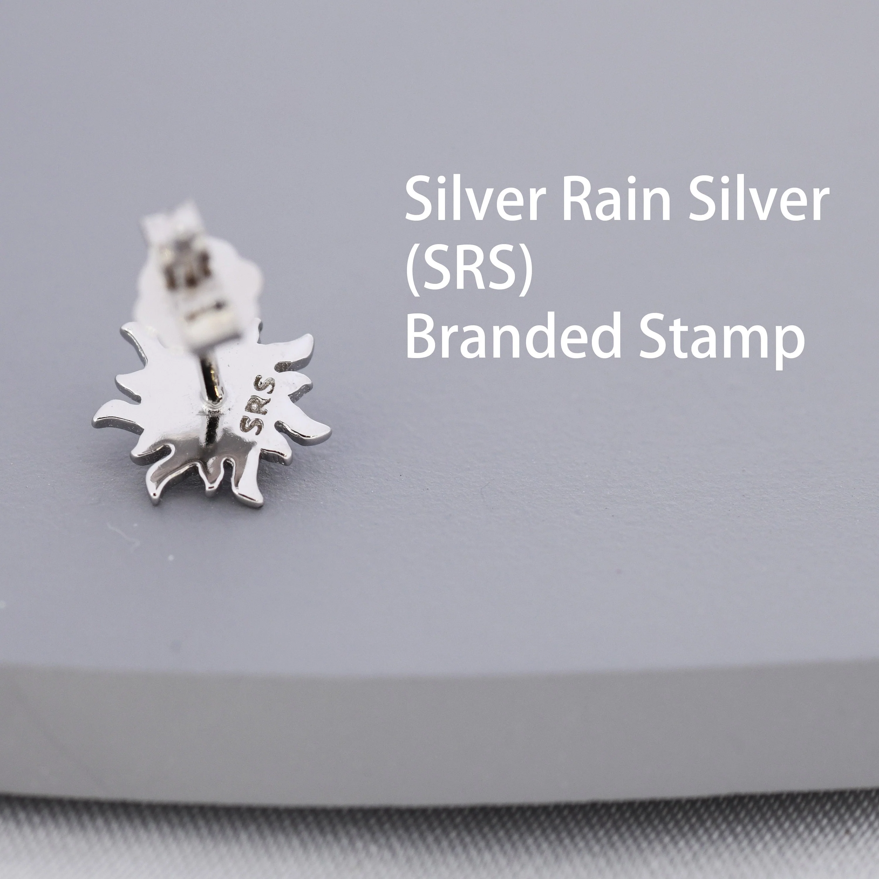 Tiny Sun Stud Earrings in Sterling Silver with Simulated Moonstone, Silver or Gold, Sun Earrings, Celestial Earrings - Image 9