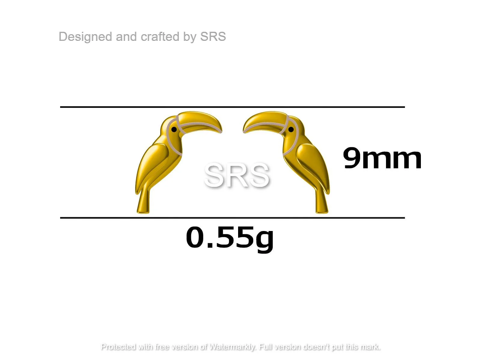 Tiny Toucan Bird Stud Earrings in Sterling Silver, Silver and 18ct Gold, Bird Stud Earrings, Nature Inspired Animal Earrings - Image 7