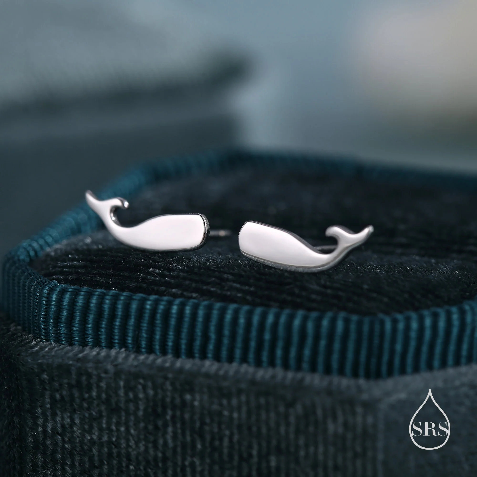 Tiny Whale Stud Earrings in Sterling Silver, Silver or Gold or Rose Gold, Cute Whale Fish Earrings, Minimalist Whale Earrings - Image 3