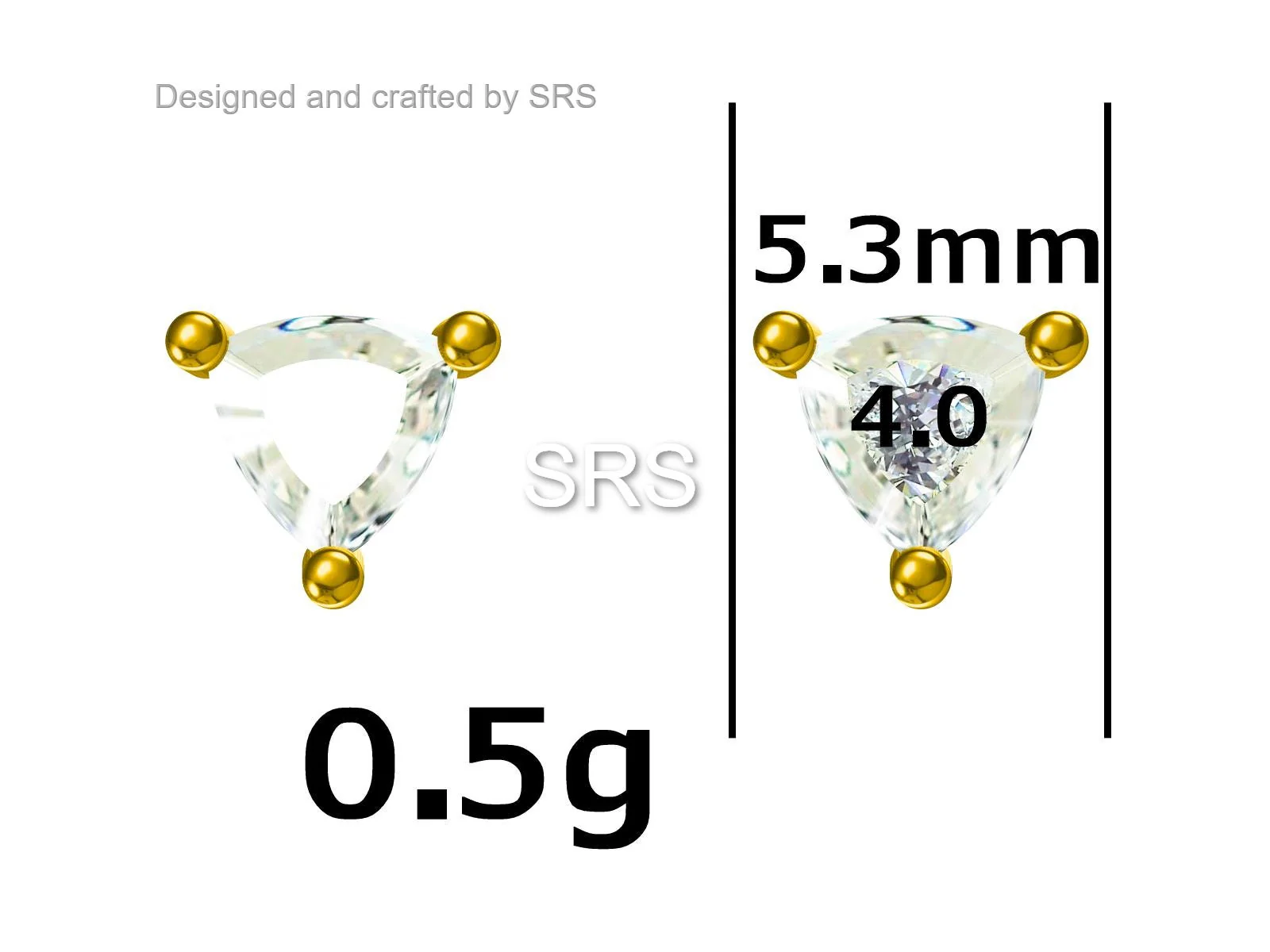 Trillion Cut Ruby Red CZ Stud Earrings in Sterling Silver, Silver or Gold, Hot Pink Cubic Zirconia Crystal Earrings - Image 10