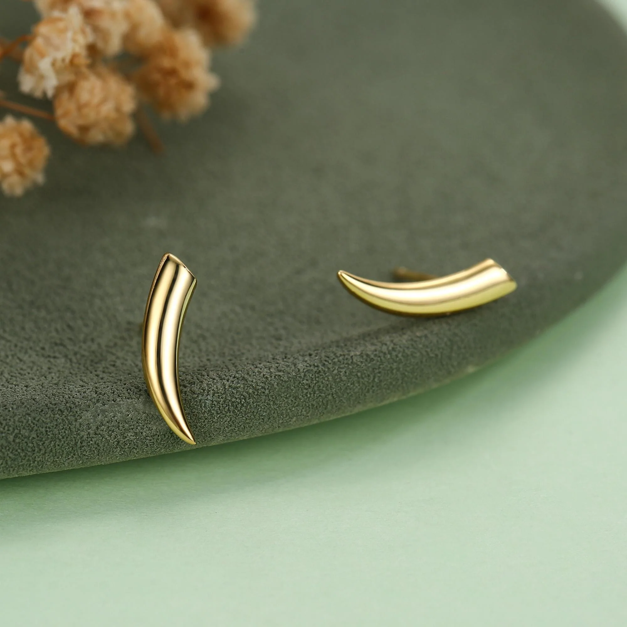 Tusk Shape Stud Earrings in Sterling Silver - Image 4