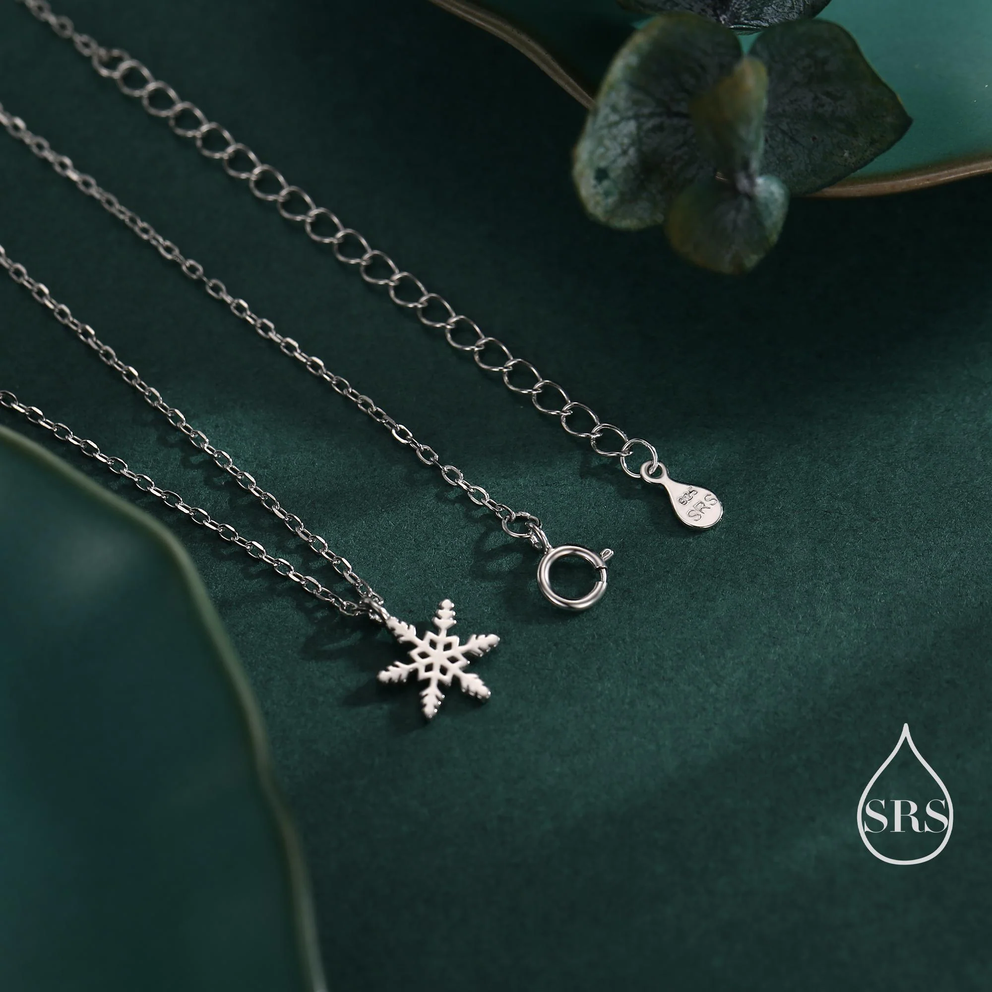 Very Small Snowflake Pendant Necklace in Sterling Silver, Cute Snowflake Necklace, Silver Snow Necklace - Image 4