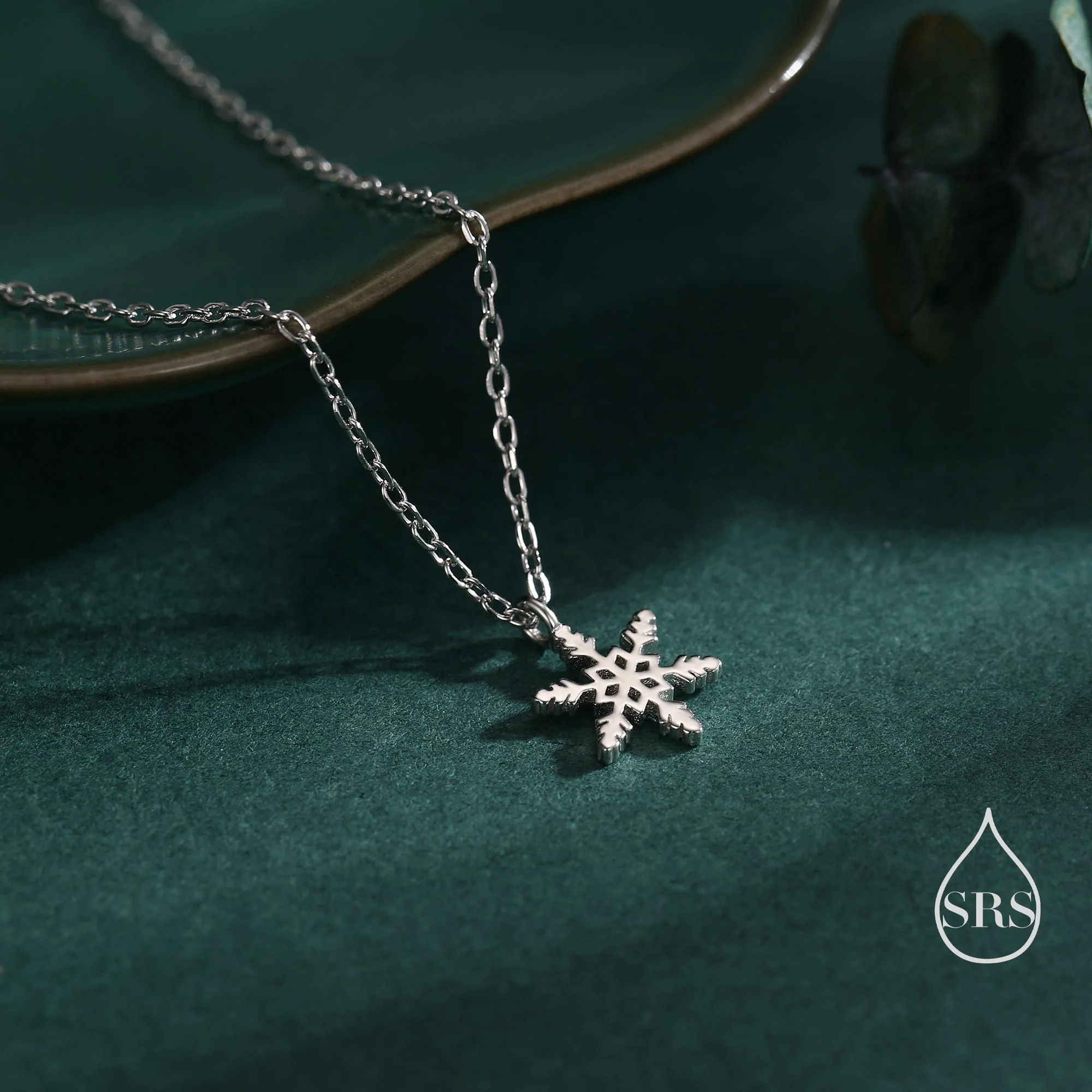 Very Small Snowflake Pendant Necklace in Sterling Silver, Cute Snowflake Necklace, Silver Snow Necklace - Image 5