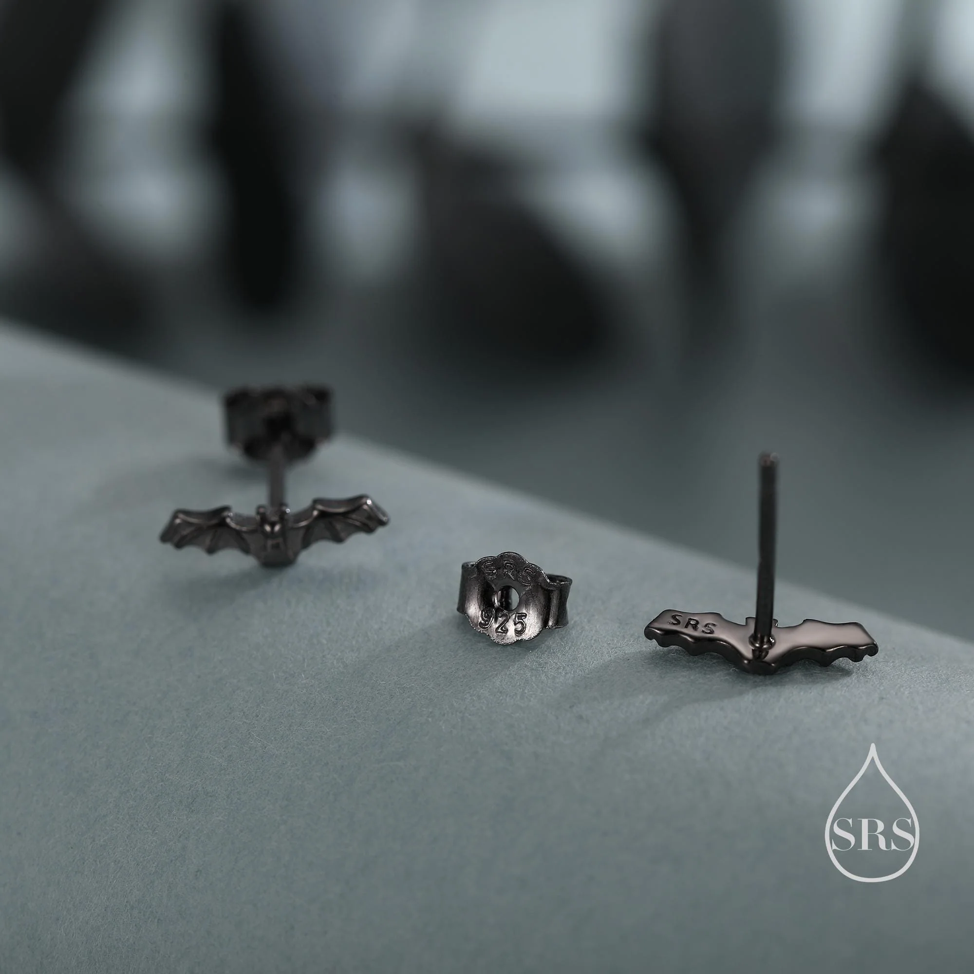 Very Tiny Bat Stud Earrings in Sterling Silver, Silver or Gold or Black, Stacking Earrings, Animal Earrings - Image 7