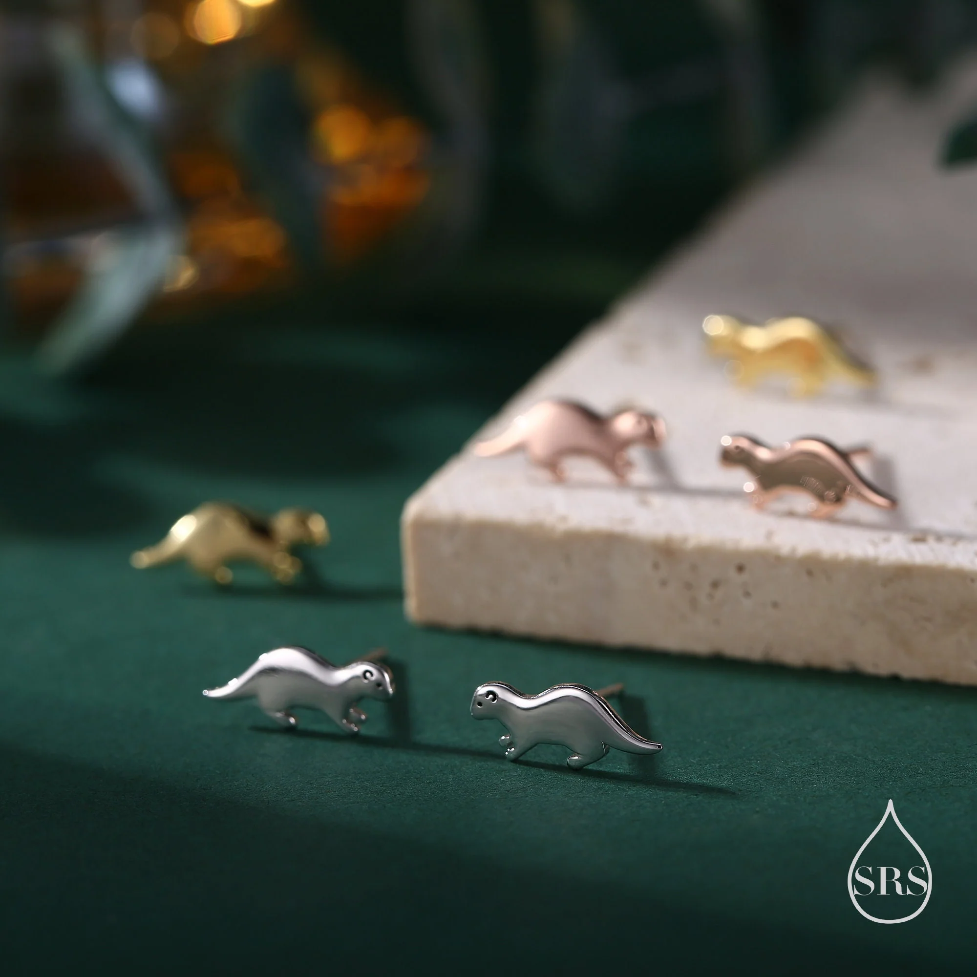 Very Tiny Otter Stud Earrings in Sterling Silver - Silver, Gold or Rose Gold Finish - Cute Animal Earrings -  Fun, Whimsical Earrings - Image 5