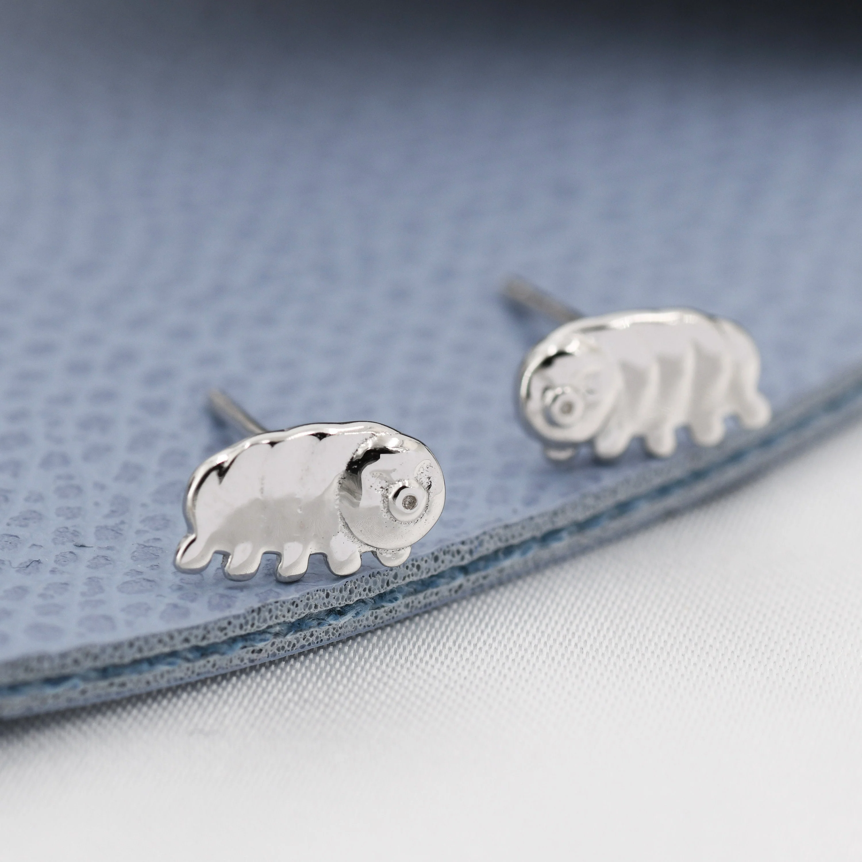 Water Bear Stud Earrings in Sterling Silver, Tardigrades Earrings, Nature Inspired Animal Earrings - Image 7