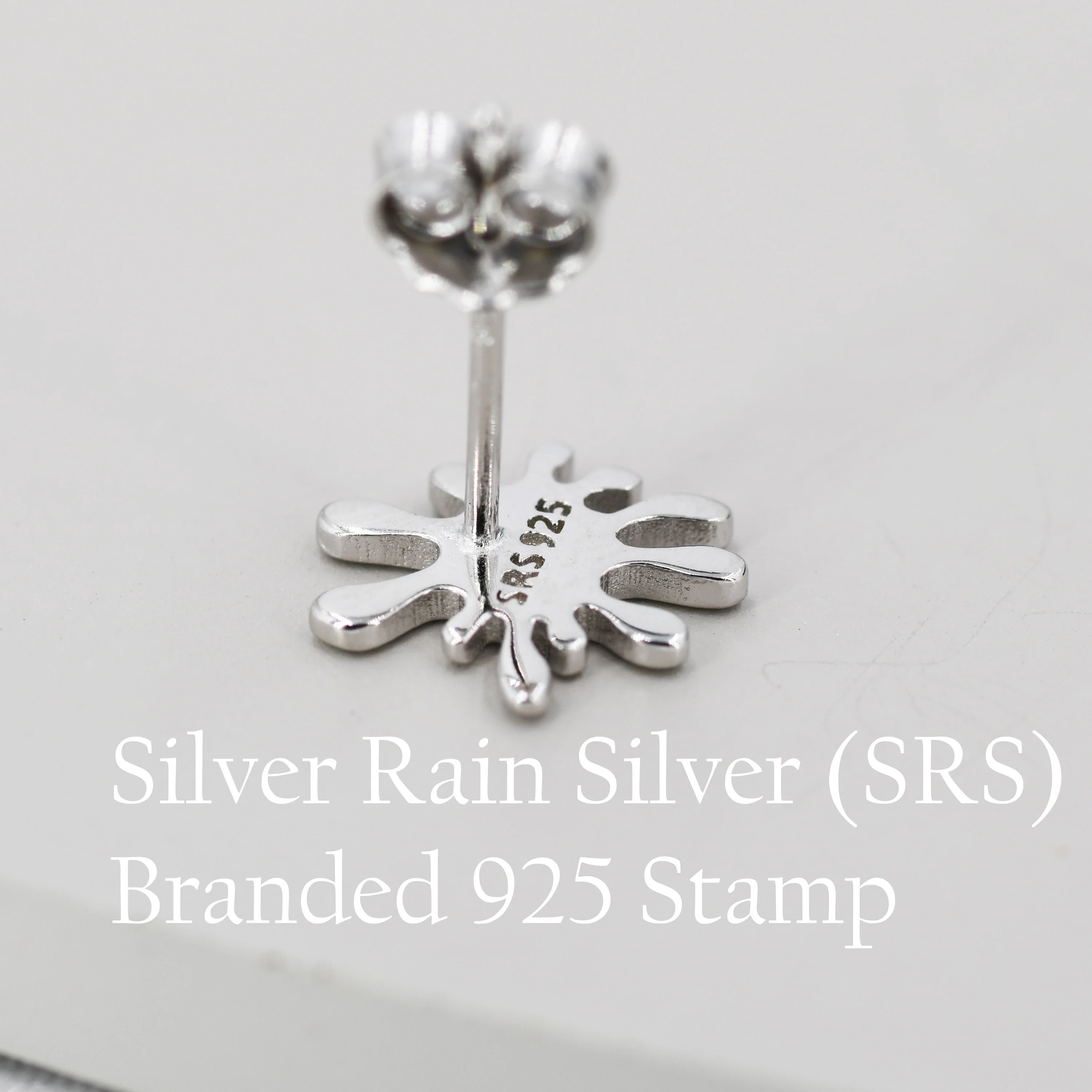 Water Splash Stud Earrings in Sterling Silver, Silver or Gold, Organic Shape Earrings - Image 8