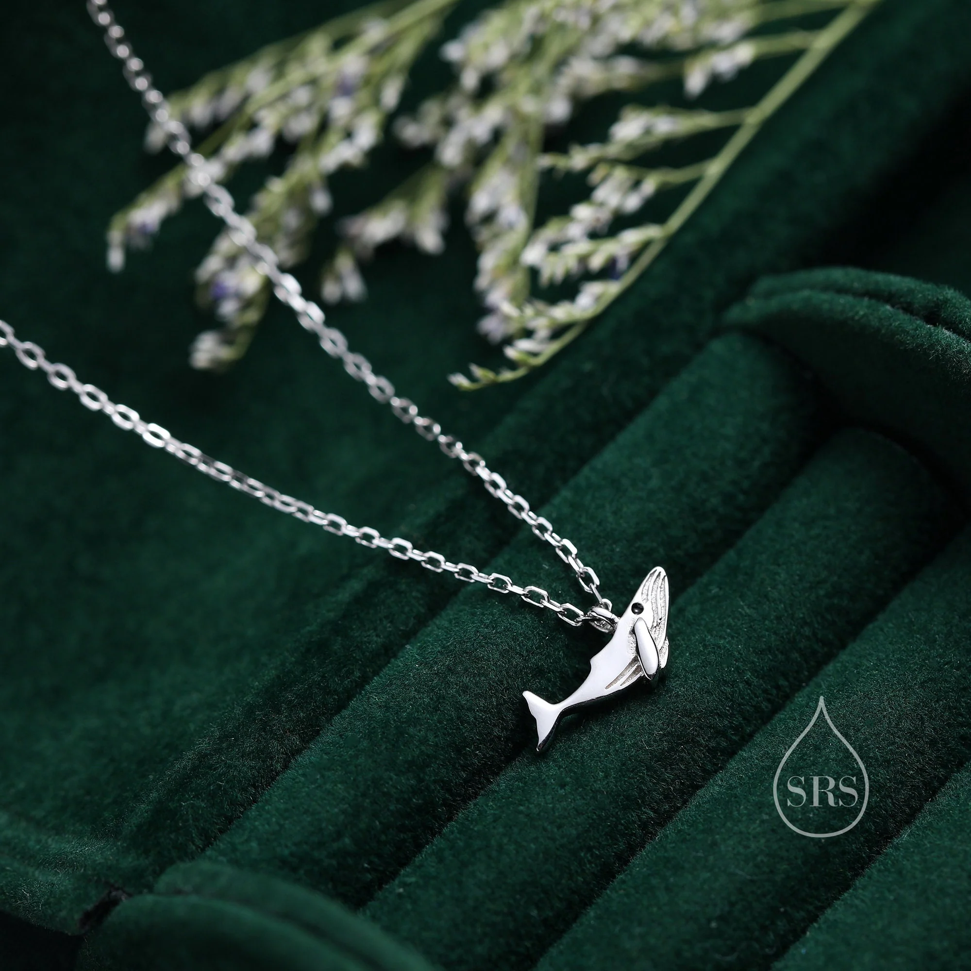Whale Pendant Necklace in Sterling Silver, Dainty Whale Fish Necklace, Whale Necklace - Image 2