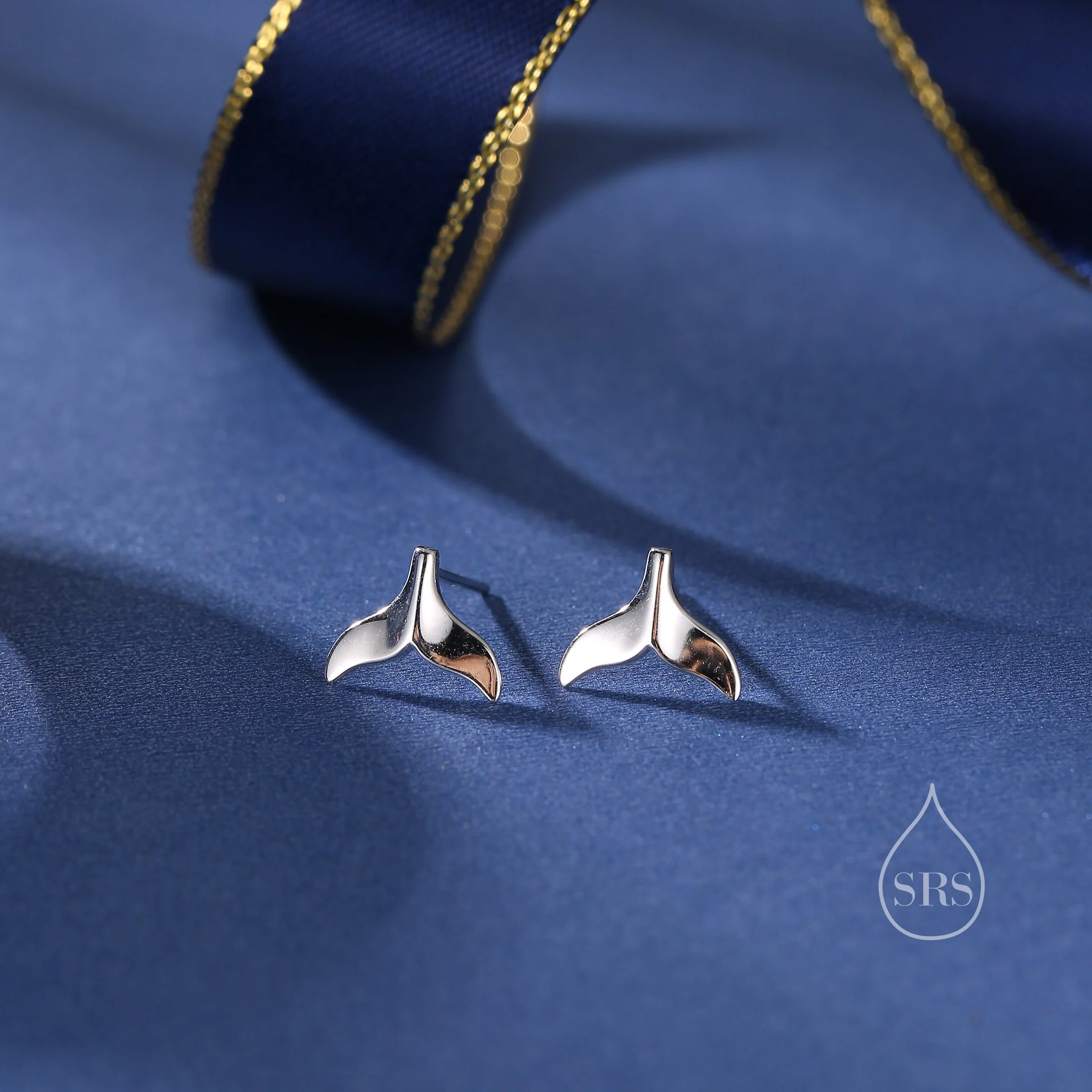 Whale Tail Screw Back / Stud Earrings in Sterling Silver, Silver or Gold or Rose Gold, Fish Tail Earrings, Fish Earrings - Image 10