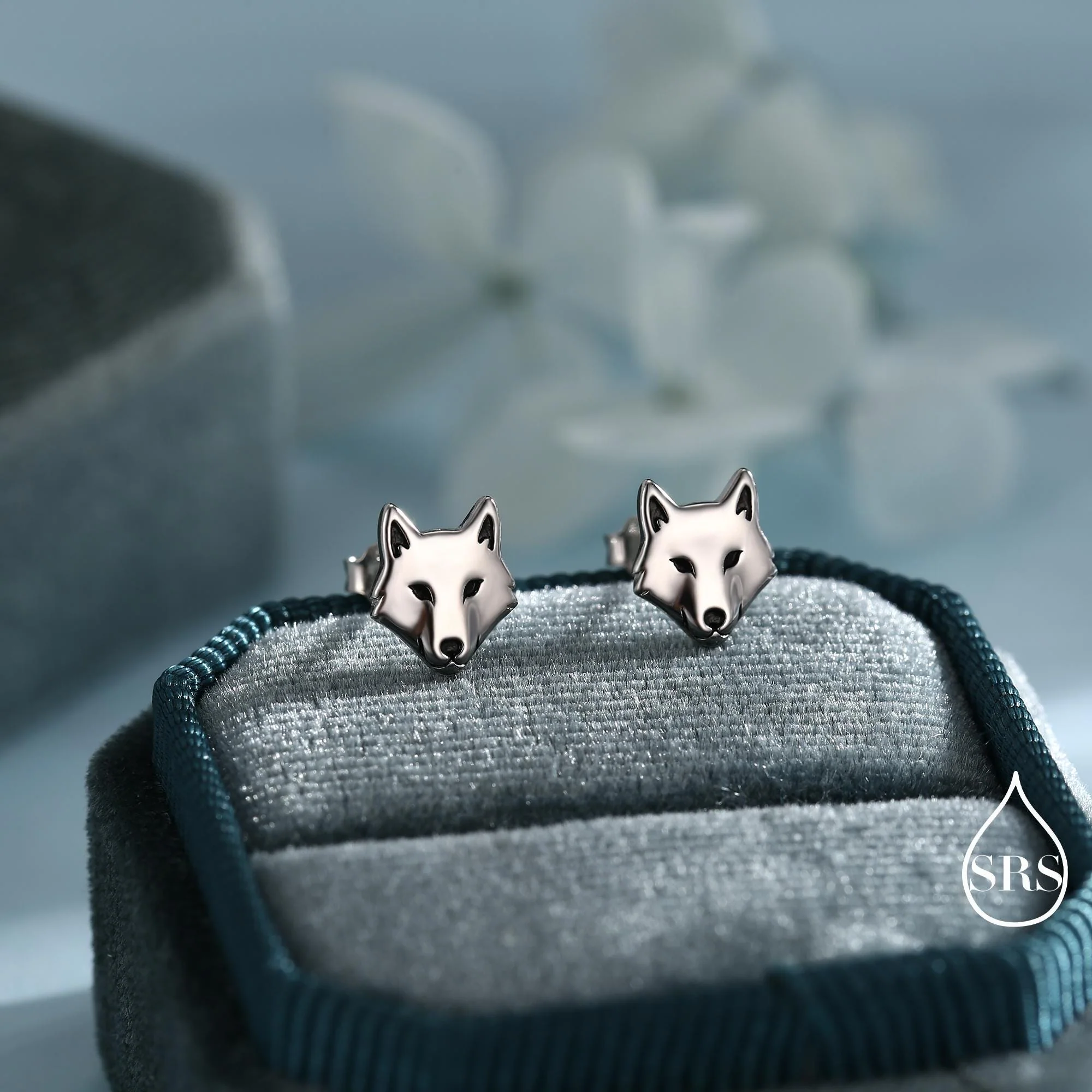 Wolf Head Stud Earrings in Sterling Silver, Silver or Gold or Rose Gold Finish, Wolf Earrings, Nature Inspired Animal Earrings - Image 2