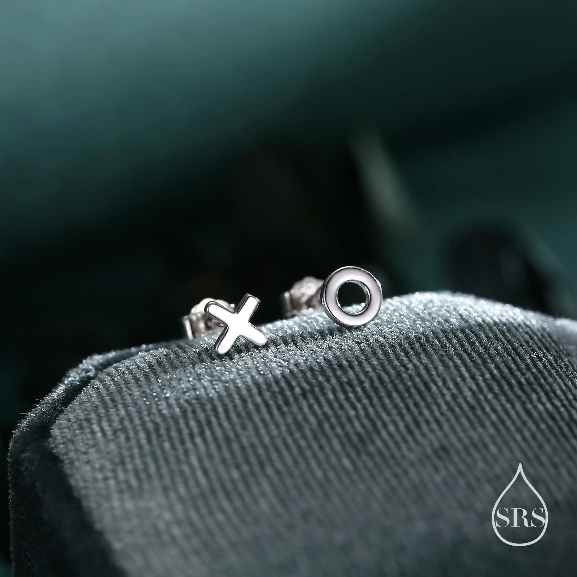 Xo Stud Earrings in Sterling Silver, Kiss Hug Earrings, Silver or Gold or Rose Gold,  Hugs and kisses, Fun Earrings - Image 3